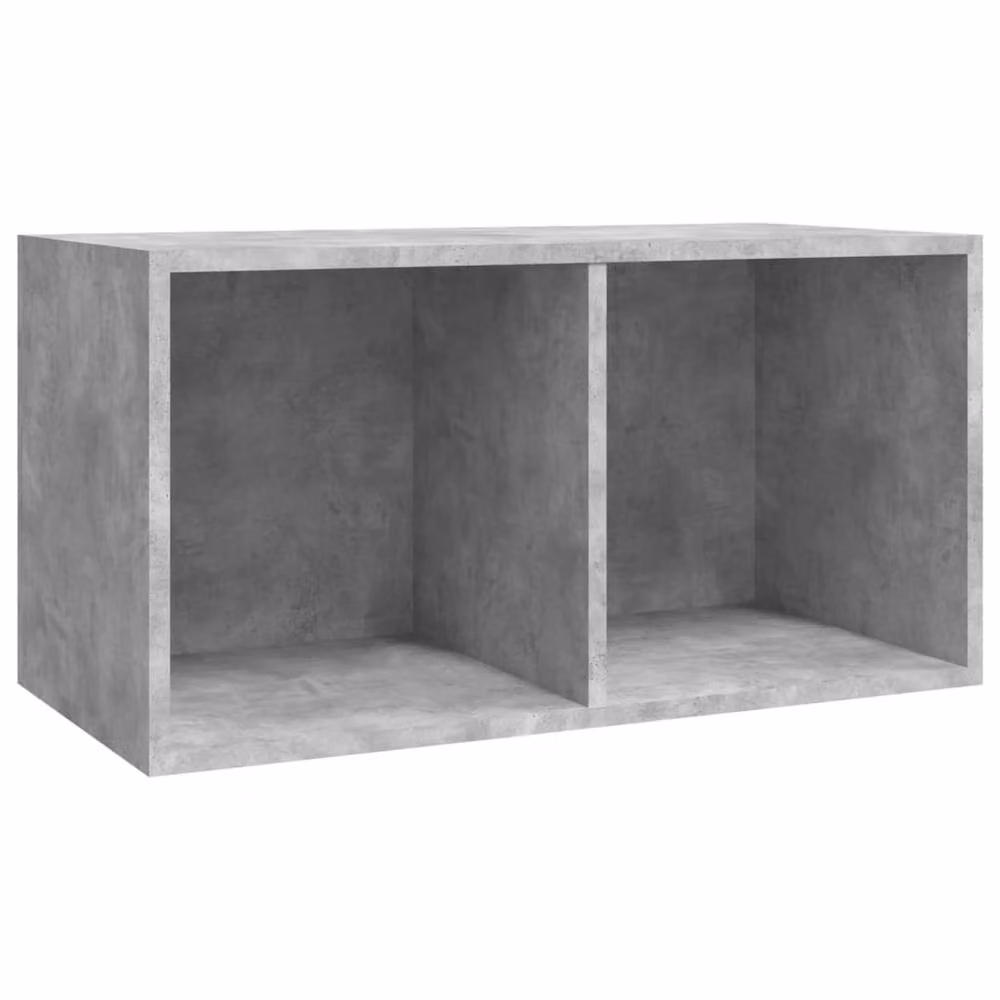 Berkfield Home Vinyl Storage Box in Concrete Grey, Engineered Wood, W: 71 cm, D: 34 cm, H: 36 cm – 2