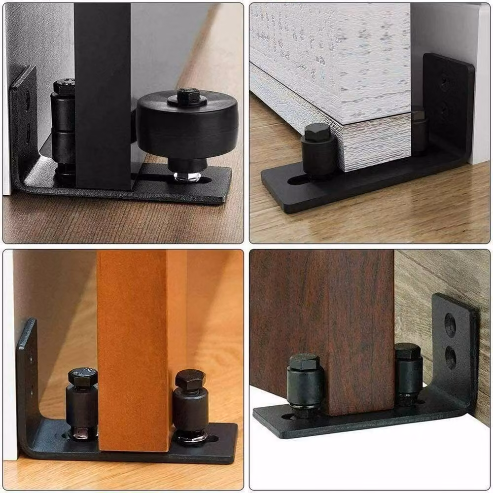 PAWNORA Sliding Rail Barn Door Hardware, 2-Piece Set, Black – 5