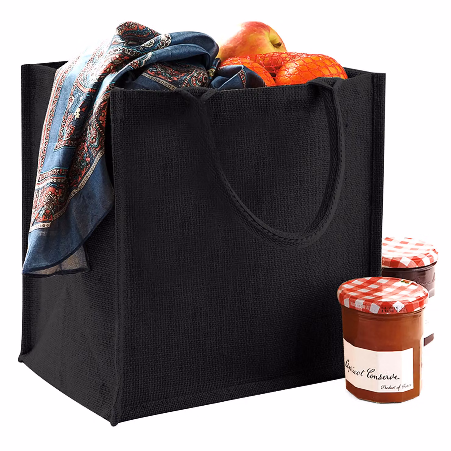 Westford Mill Jute Mini Tote Shopping Bag in Black (14 Litres) – 2