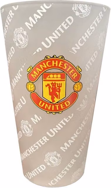 Manchester United FC Multicolour Transparent Glass Tumbler, 400 ml
