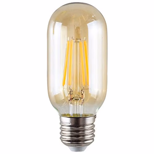 MiniSun 4W LED Filament E27 Amber Tubular Radio Valve Light Bulb, 2700K Warm White – 1