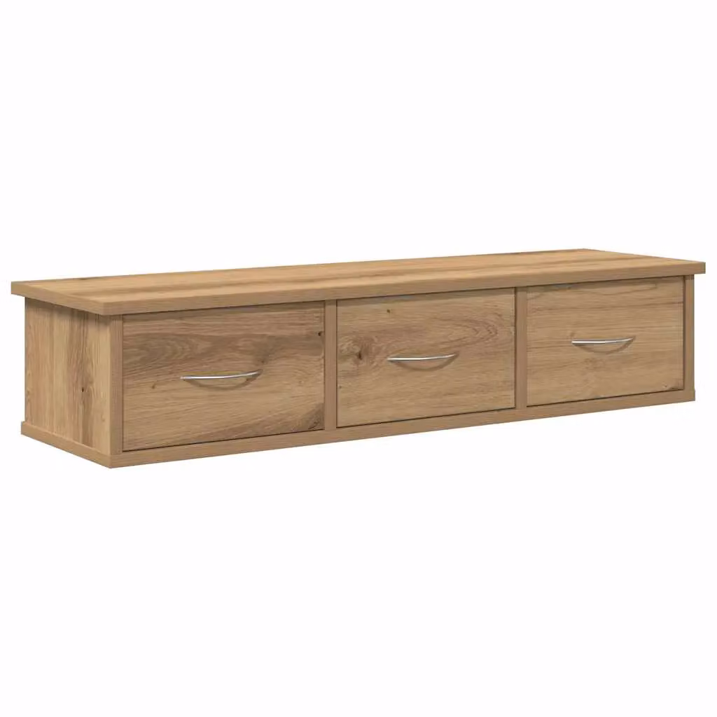 Berkfield Home Artisan Oak Wall Cabinet in Brown, W: 88 cm, D: 26 cm, H: 18.5 cm – 2