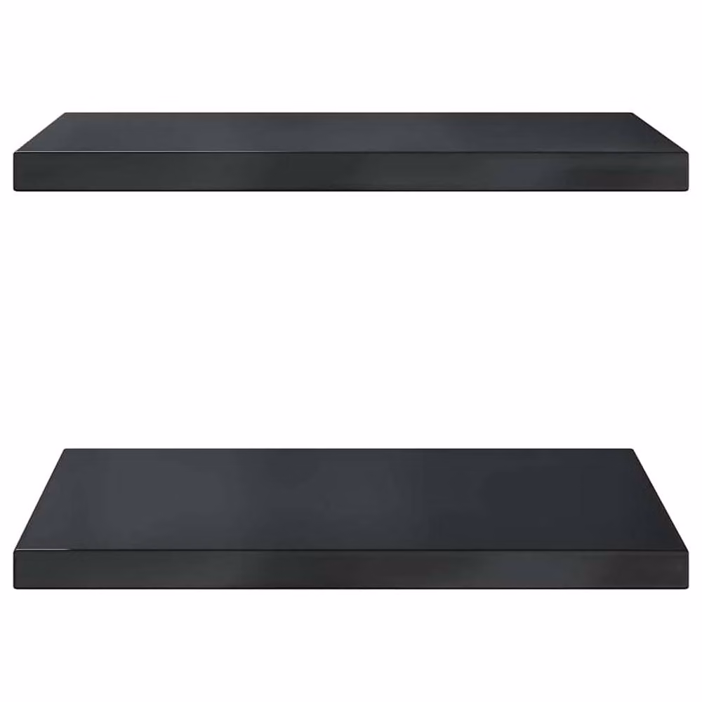 Berkfield Home Set of 2 Black Matt Stainless Steel Wall Mounted Shelves, W: 50 cm, D: 40 cm, H: 3 cm – 3