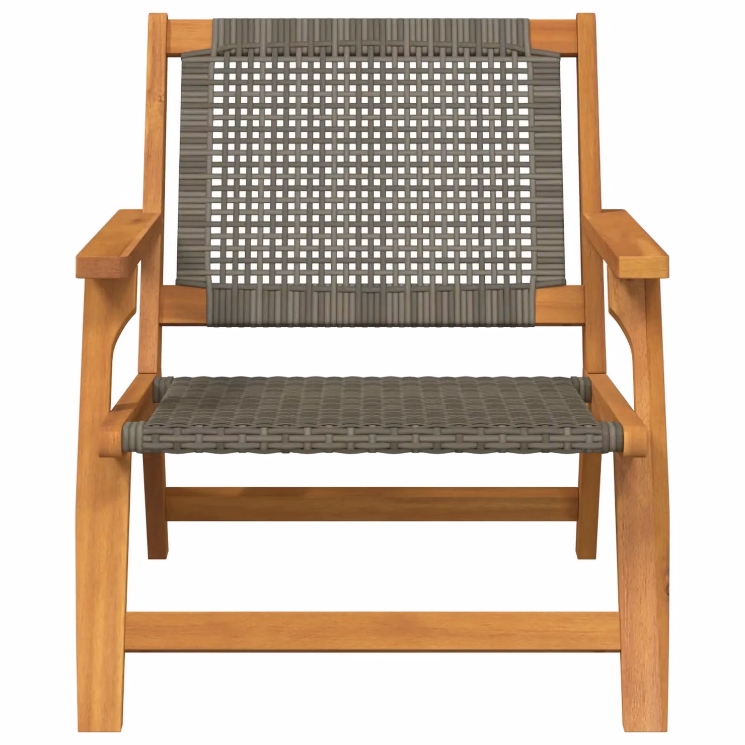 Berkfield Home Set of 2 Grey Acacia Wood Garden Chairs with Armrests W/D/H: 76 x 67 x 73.5 cm – 4