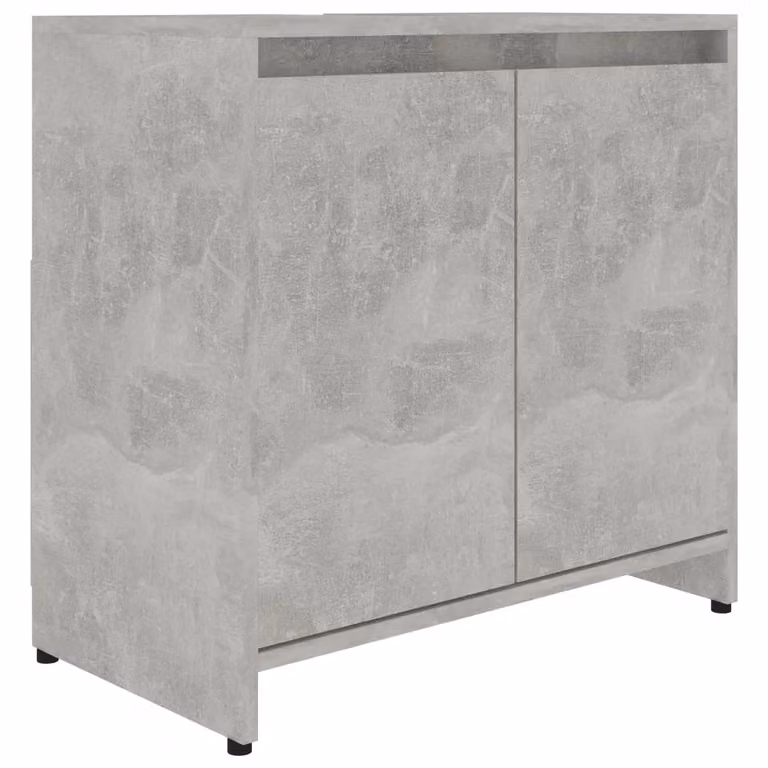 Berkfield Home Modern Freestanding Bathroom Cabinet in Concrete Grey, W: 60 cm, D: 33 cm, H: 61 cm
