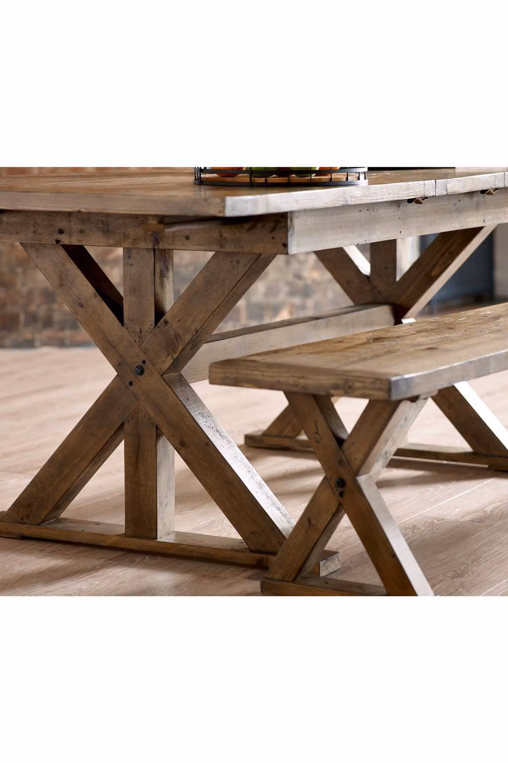 Julian Bowen Chatsworth 2 Seater Dining Bench in Brown Pine, W/D/H: 180 x 45 x 38 cm – 7