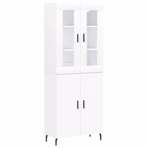 vidaXL Modern White Highboard in Engineered Wood W/D/H: 69.5 x 34.0 x 180.0 cm