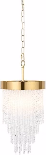 Netlighting Anistoria Pendant Light with Transparent Glass and Gold Brass Finish, E27, Height Adjustable and Dimmable
