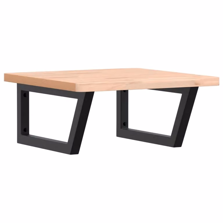 Berkfield Home Wall Mounted Basin Shelf in Brown Beech Wood and Steel