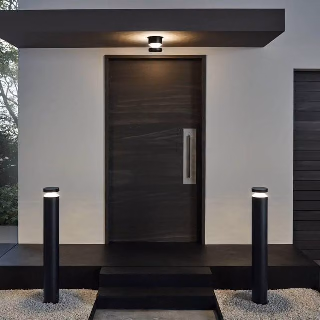 Eglo Melzo Black Aluminium LED Outdoor Wall Light with Warm White 3000K Illumination