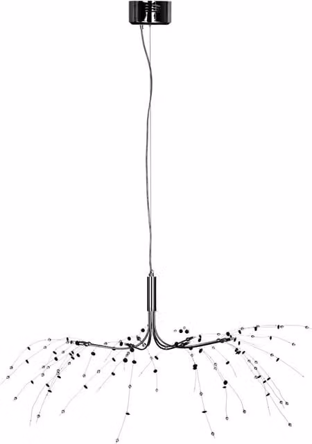 Orsina 8 Light Black and Transparent Crystal Ceiling Light with Adjustable Chrome Stems – 1