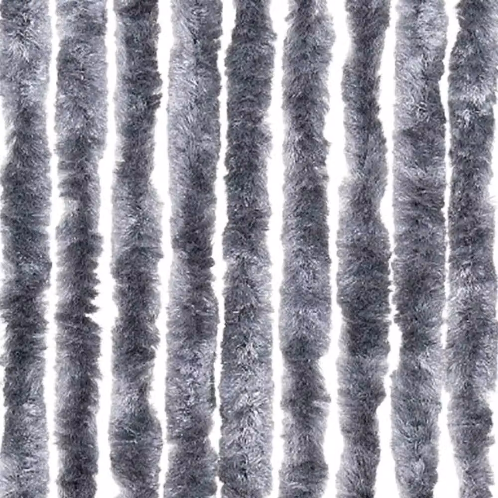 Berkfield Home Silver Chenille Insect Curtain W: 90 cm, H: 220 cm – 6