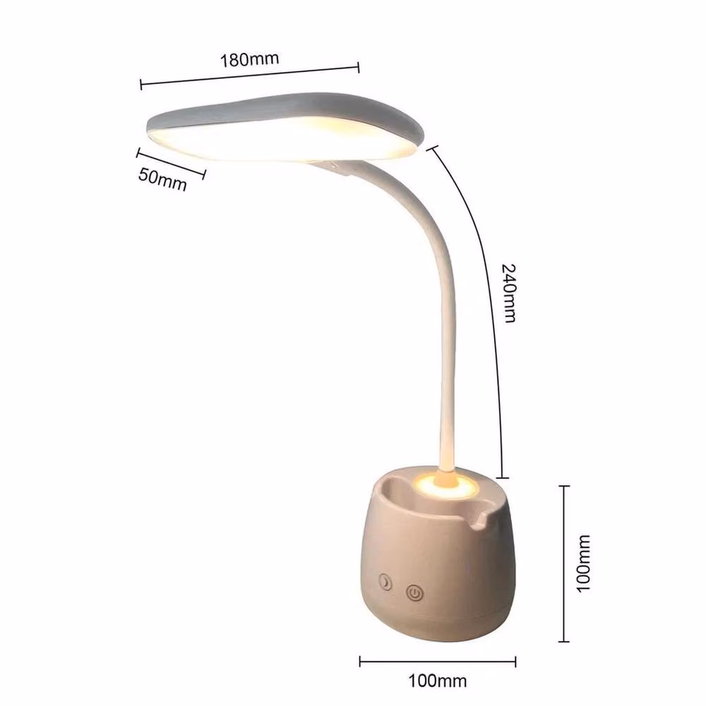 EONLION LED Desk Lamp with Pen and Phone Holder in White – 2