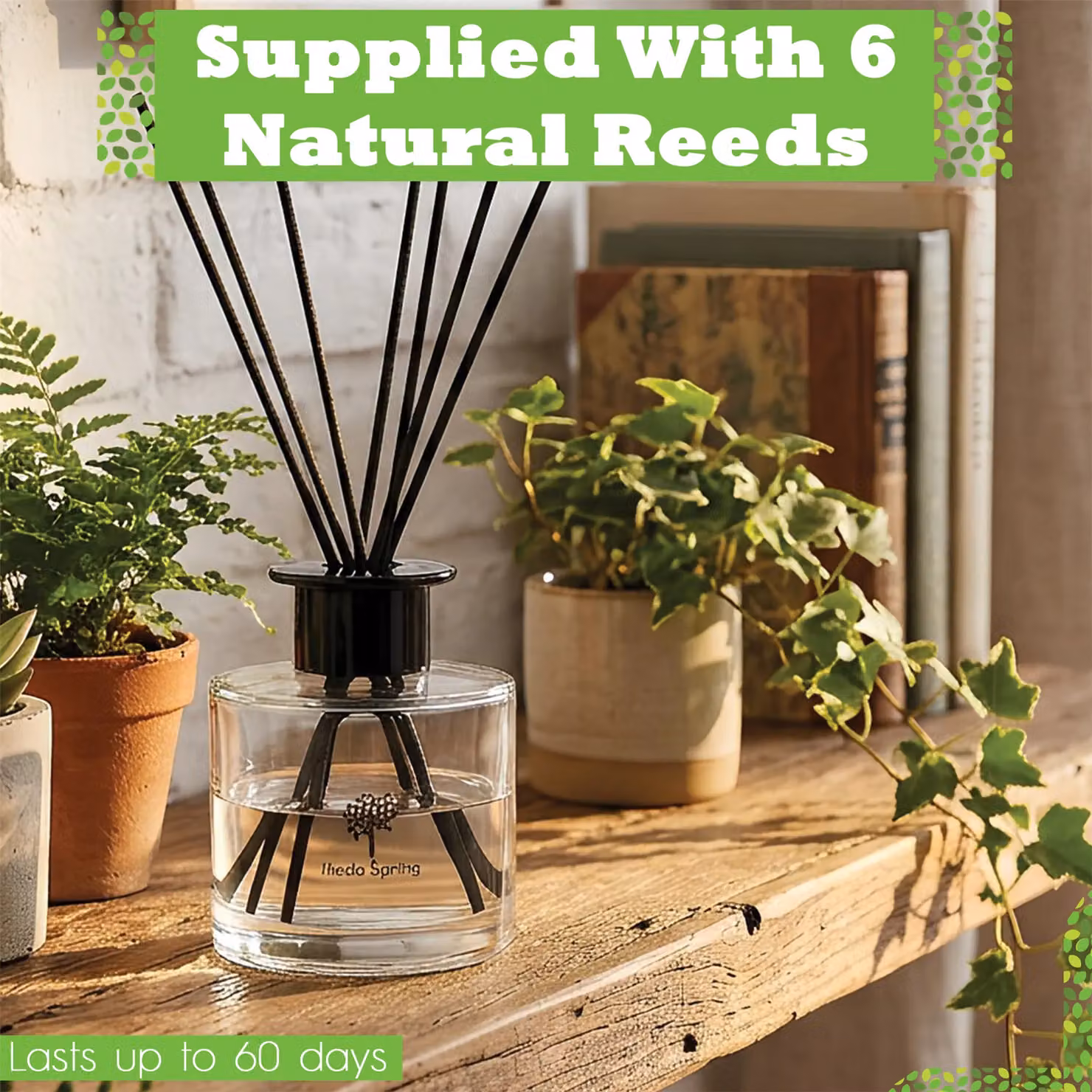 Nicola Spring Soy Wax Scented Candle and Reed Diffuser Set with Tropical Sunrise Fragrance, 400g Candle and 200ml Diffuser – 6