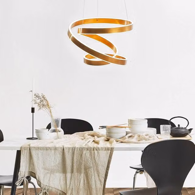 Wyld and Coco Gold Knot Pendant Lamp with Integrated LED and Transparent Aluminium Design