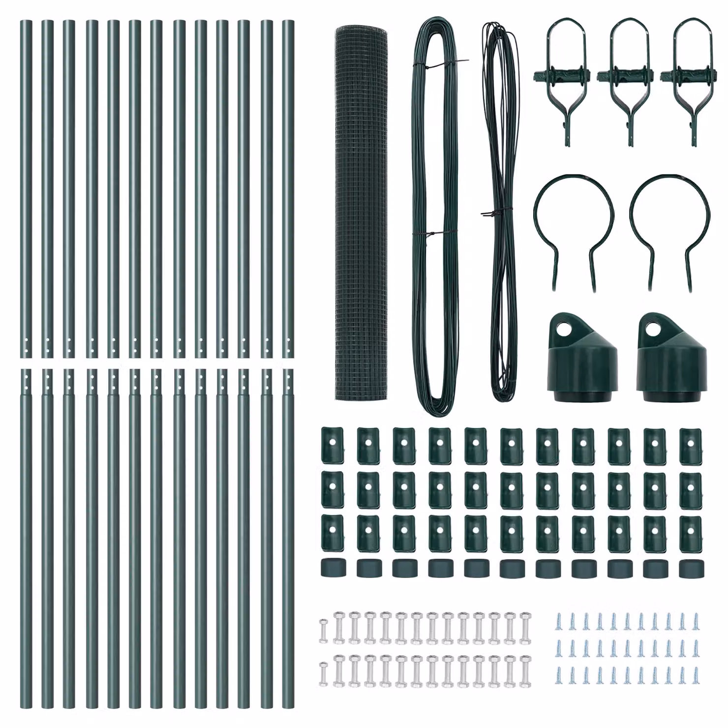 Berkfield Home Green Steel Welded Wire Fence with 13 Posts, W: 25 m, H: 1.4 m – 4