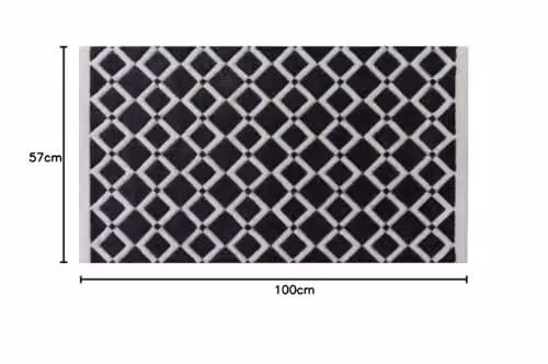 JVL Solemate Hand Carved Diamond Door Mat, Grey, W: 57 cm, D: 100 cm – 2