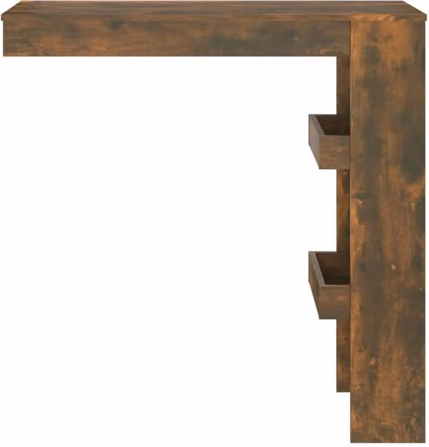 Berkfield Home Wall Bar Table in Smoked Oak Brown, W: 102 cm, D: 45 cm, H: 103.5 cm – 1