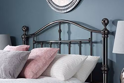 Birlea Victoria Metal Bed Frame in Black, Double, W/D/H: 140 x 200 x 135 cm – 4