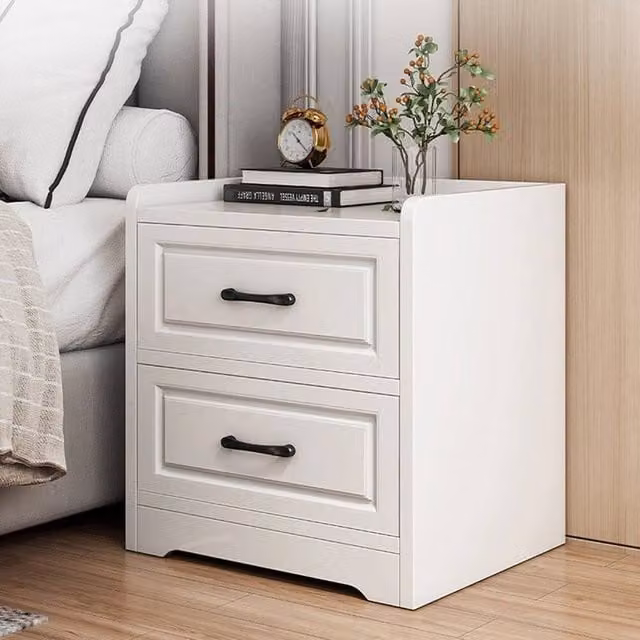 EONLION 2 Drawer Bedside Cabinet in White – 1
