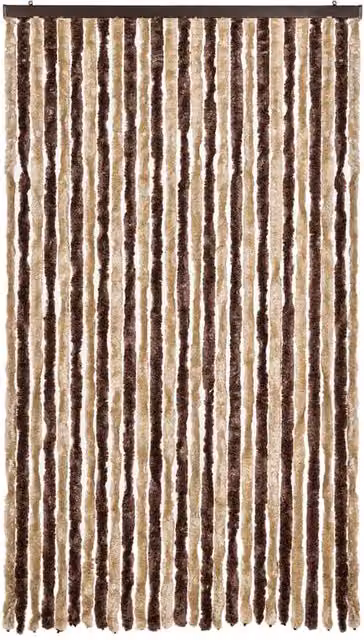 Berkfield Home Chenille Insect Curtain in Beige and Brown, W/H: 118 x 220 cm – 1
