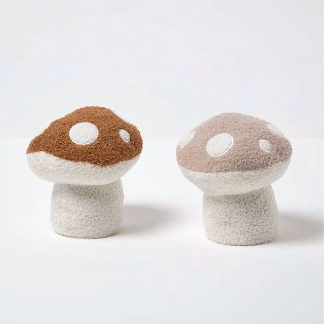 Homescapes Organic Textile Tabletop Decor Set of 2 in Brown and Grey