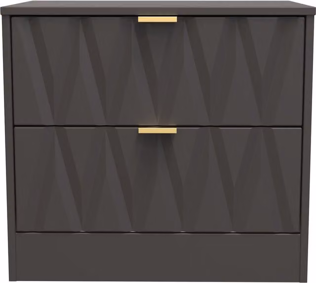 Ready Assembled 2 U Washington 2 Drawer Side Table in Dark Grey – 1
