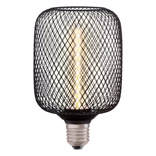 Osram Decor LED Straw Filament Square 2D Bulb, E27, 3.5W, 110lm, 1800K Warm White, Black Transparent Glass, Diameter: 100 mm – 3