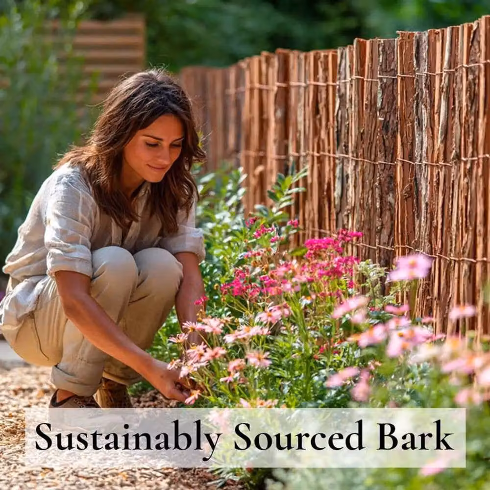 Access Garden Products Premium Woven Bark Fencing Screening Roll, Brown, W: 400 cm, H: 180 cm – 6