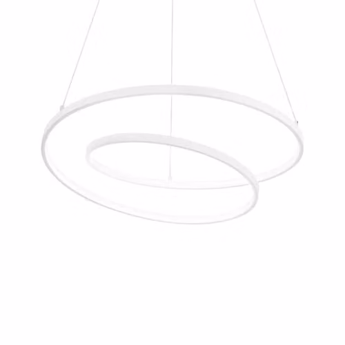 Ideal Lux Oz Modern LED Ring Pendant Ceiling Light, White, W: 80 cm, H: 150 cm