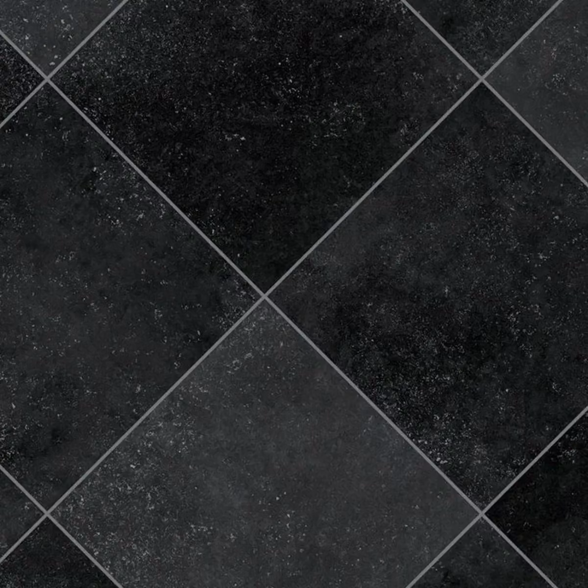 Vinyl Flooring UK Black Chequers Effect Geometric Tile Look Vinyl Flooring Sheet, Thickness: 2.0 mm, W/D/H: 400 x 300 cm – 1