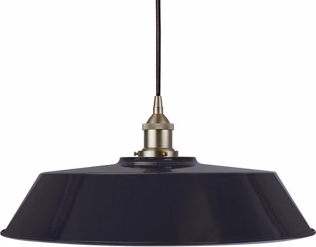 SE Home Chancery Large Round Pendant Light in Navy Blue and Brushed Chrome