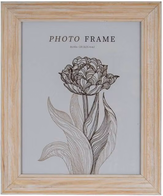 KDMD Isla Single Rectangular Photo Frame in White with Warm Wood Finish – 1