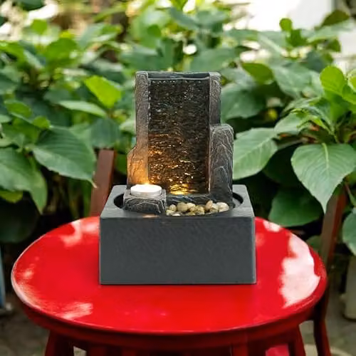 Minster Table-Top Fountain in Grey, W/D/H: 18 x 18 x 25 cm – 3