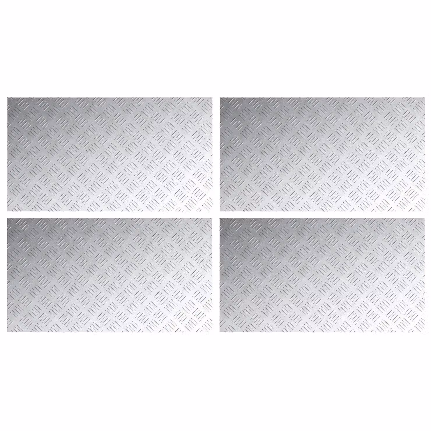 Berkfield Home Slip-Resistant Aluminium Checker Plate Sheets, 4 Pack, Grey, W: 90 cm, D: 50 cm – 2