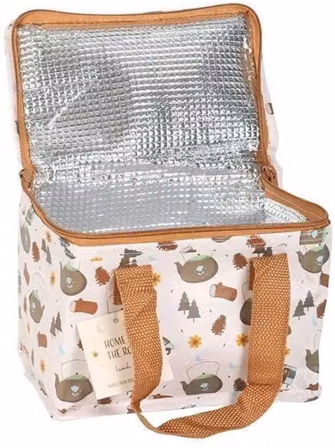 Something Different Home On The Road Lunch Bag in Beige, Green and Brown