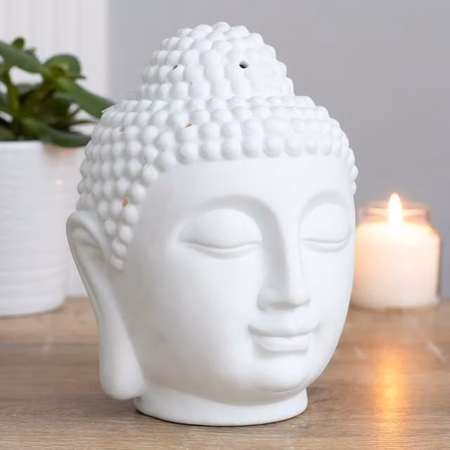 KDMK Giant Buddha Ceramic Oil and Wax Melt Burner in White