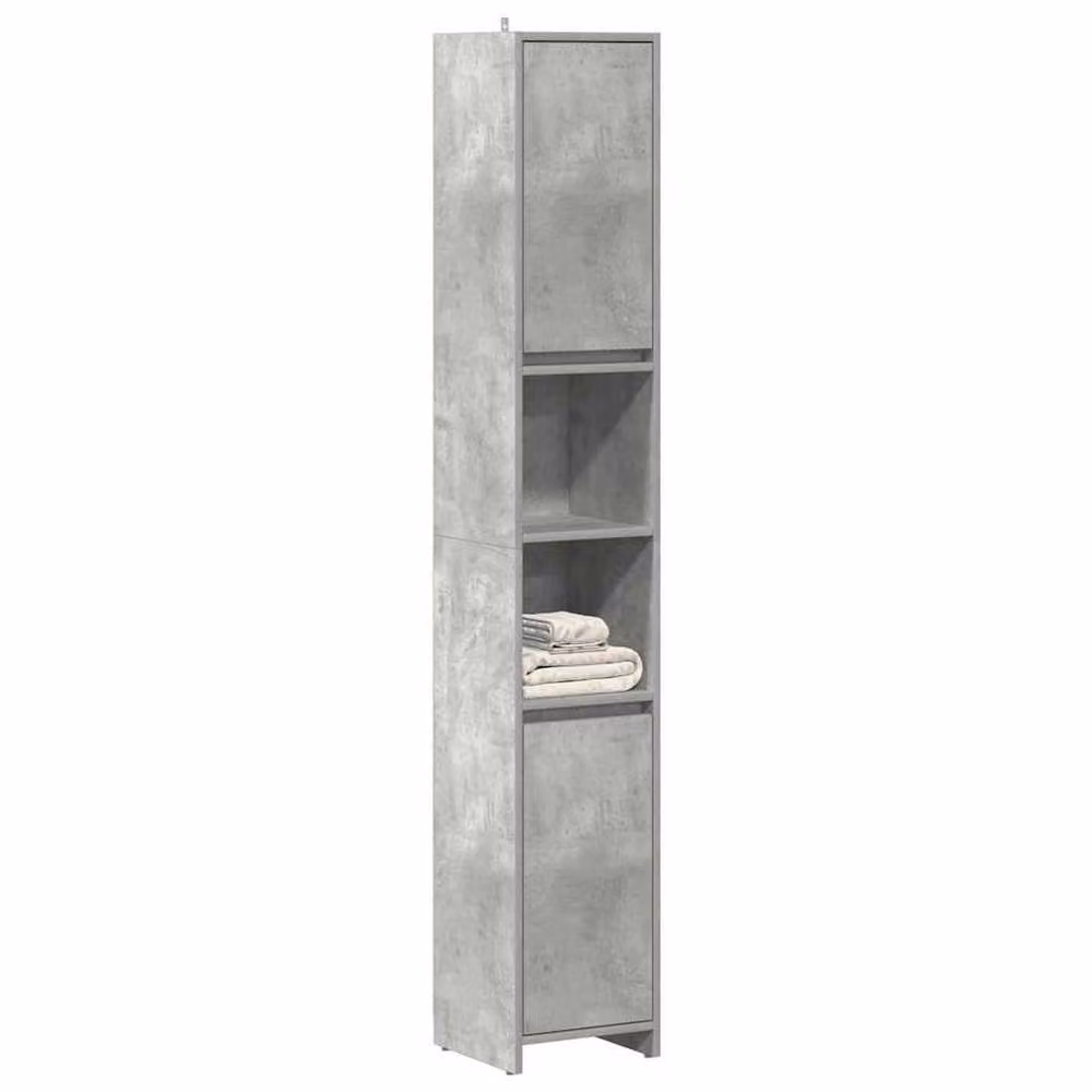Berkfield Home Classic Freestanding Bathroom Cabinet in Concrete Grey, W/D/H: 30 x 30 x 183.5 cm – 2