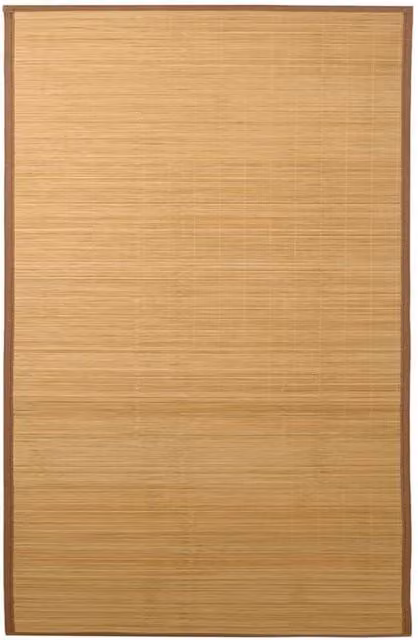 Berkfield Home Bamboo Round Rug in Brown and Beige, Diameter: 100 cm
