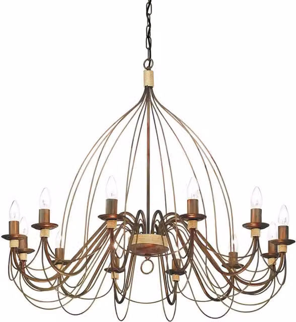 Ideal Lux Corte 12 Light Chandelier in Brown Metal with E14 Base