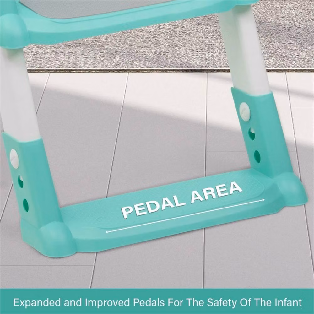 Nordara Universal Adjustable Kids Toilet Training Seat with Non-Slip Step Ladder in Turquoise Multicolour, W/D/H: 50 x 80 x 50 cm – 2