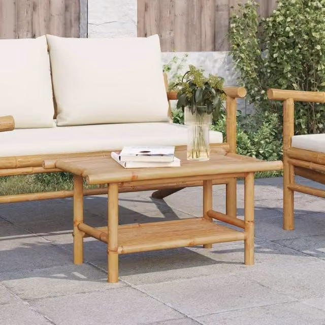 Berkfield Home Modern Bamboo Coffee Table in Brown, W/D/H: 70 x 40 x 35 cm – 1