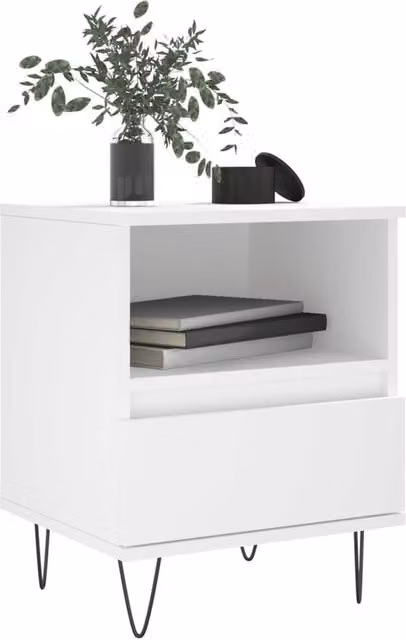 Berkfield Home Modern Bedside Cabinet in White, W/D/H: 40 x 35 x 50 cm – 1