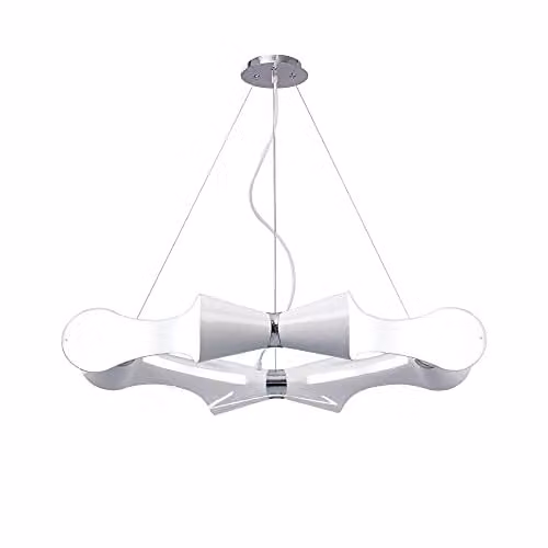 Netlighting Ora Round Suspended Pendant Light in Gloss White and Chrome with E27 Bulb Holder