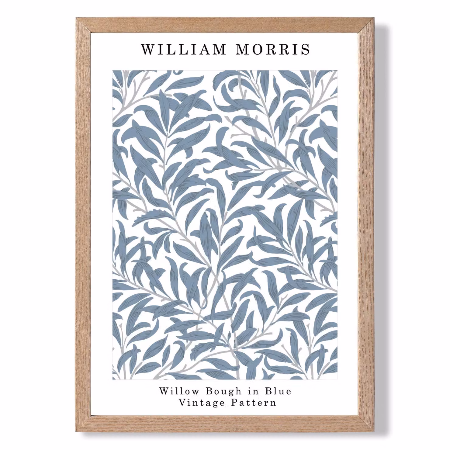 ARTZE William Morris Willow in Blue Floral Art Print with Oak Frame, A2 – 2