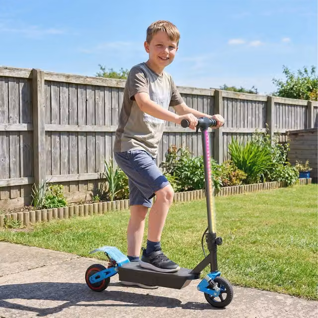AIYAPLAY Foldable Electric Scooter with Dual Shock Absorption in Blue