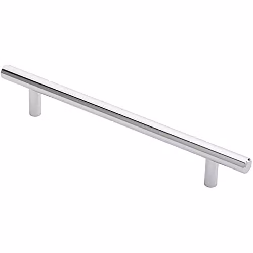 Loops Round T-Bar Cabinet Pull Handle, Chrome, W: 220 mm, D: 12 mm, Fixing Centres: 160 mm