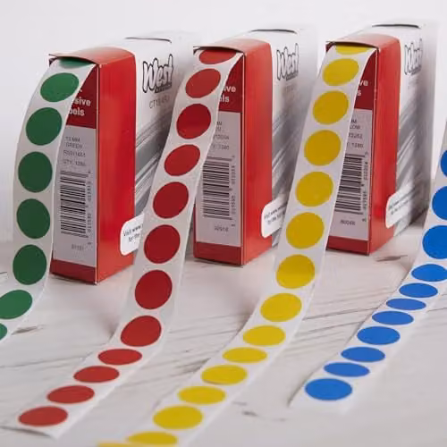 Blick Green Self Adhesive Coloured Dot Paper Stickers, 19mm Diameter, 1280 Labels – 2