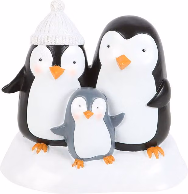 Something Different Black Resin Penguin Tabletop Ornament H: 13.0 cm x W: 11.8 cm x D: 8.5 cm