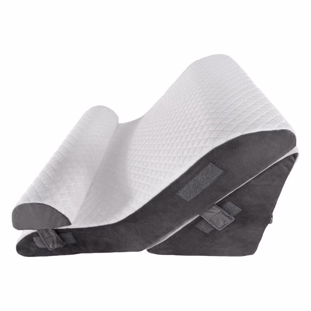 VOGREX 10-in-1 White Memory Foam Wedge Support Pillow for Back, Knee and Neck Support – 4